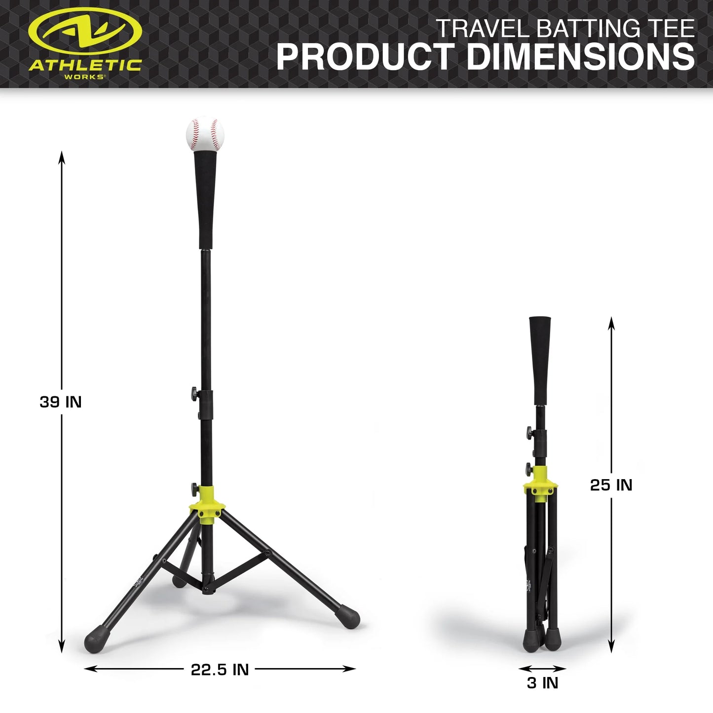 Adjustable Batting Tee for Baseball, Softball & T-Ball Training