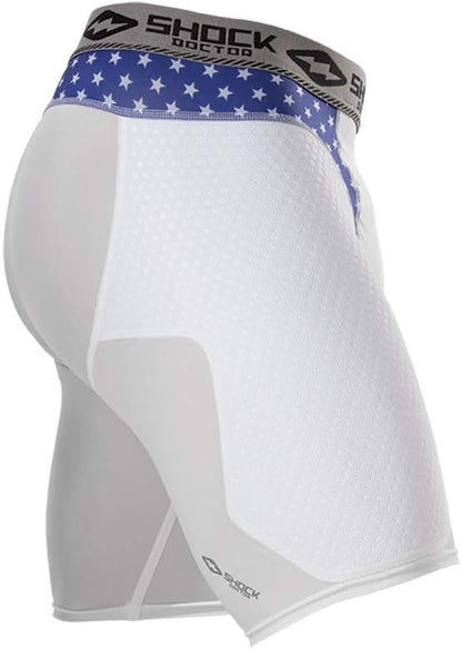 Compression Sliding Padded Shorts with Cup Pocket (Cup NOT Included). Baseball/Softball