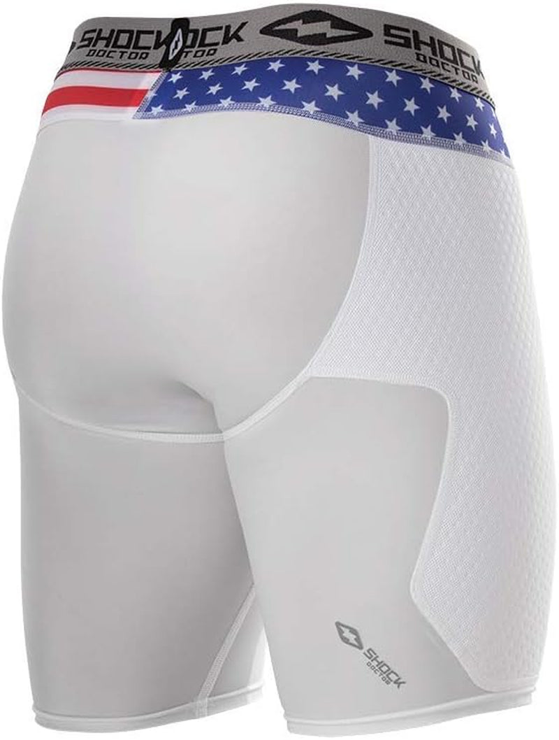 Compression Sliding Padded Shorts with Cup Pocket (Cup NOT Included). Baseball/Softball
