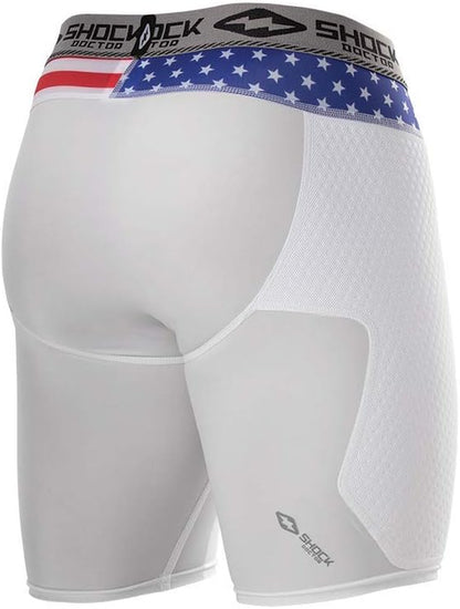 Compression Sliding Padded Shorts with Cup Pocket (Cup NOT Included). Baseball/Softball