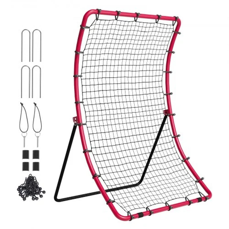 Baseball and Softball Rebounder Net, 4 X 5.5 Ft Pitchback Baseball Pitching Nest, Pitch Return Trainer Rebound Net with Pitching Target, All Angle Fielding Rebound Net for Grounders Pop Flies