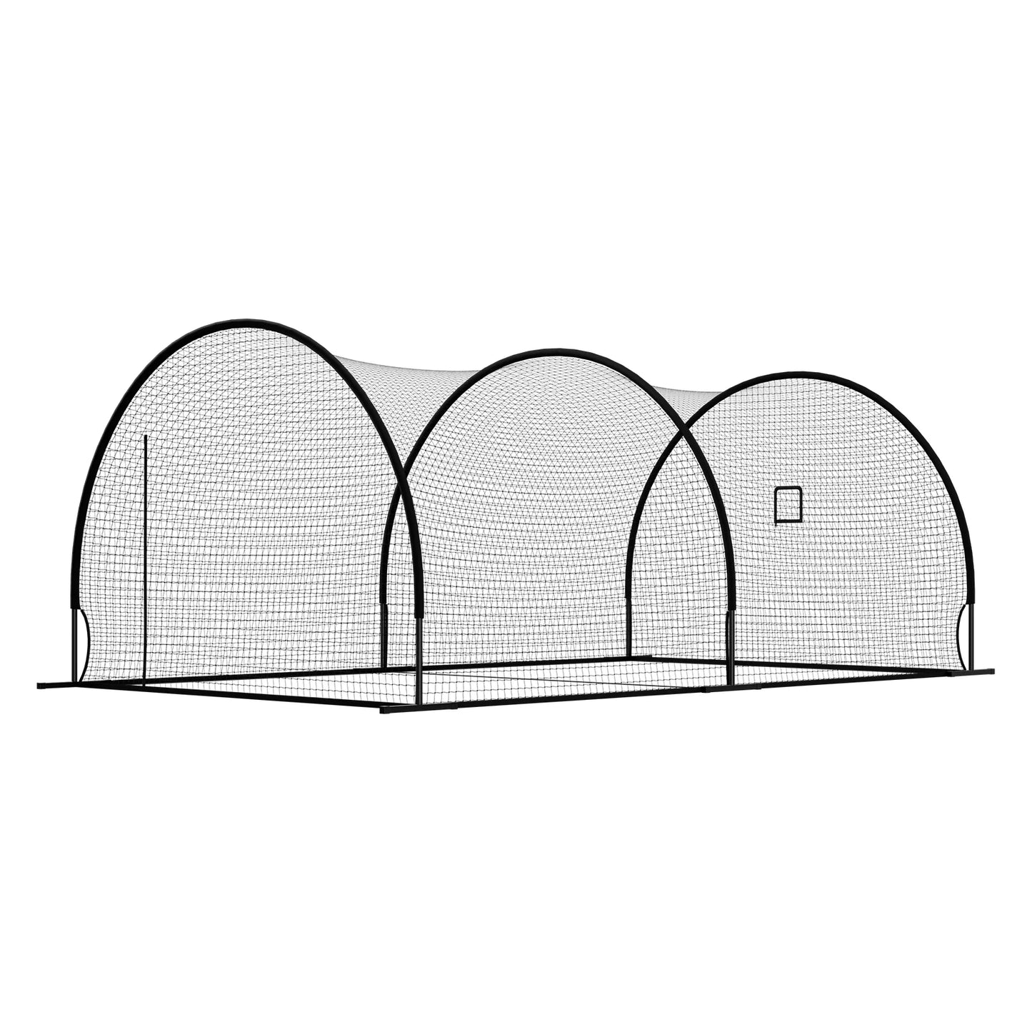 Baseball Batting Cage, 19.9 X 12.0 X 8.2 FT Freestanding Portable Batting Cage, Hitting Cages with 30-Ply Knotted HDPE & Pitching Machine Opening, Battings Cages Netting for Indoor Outdoor