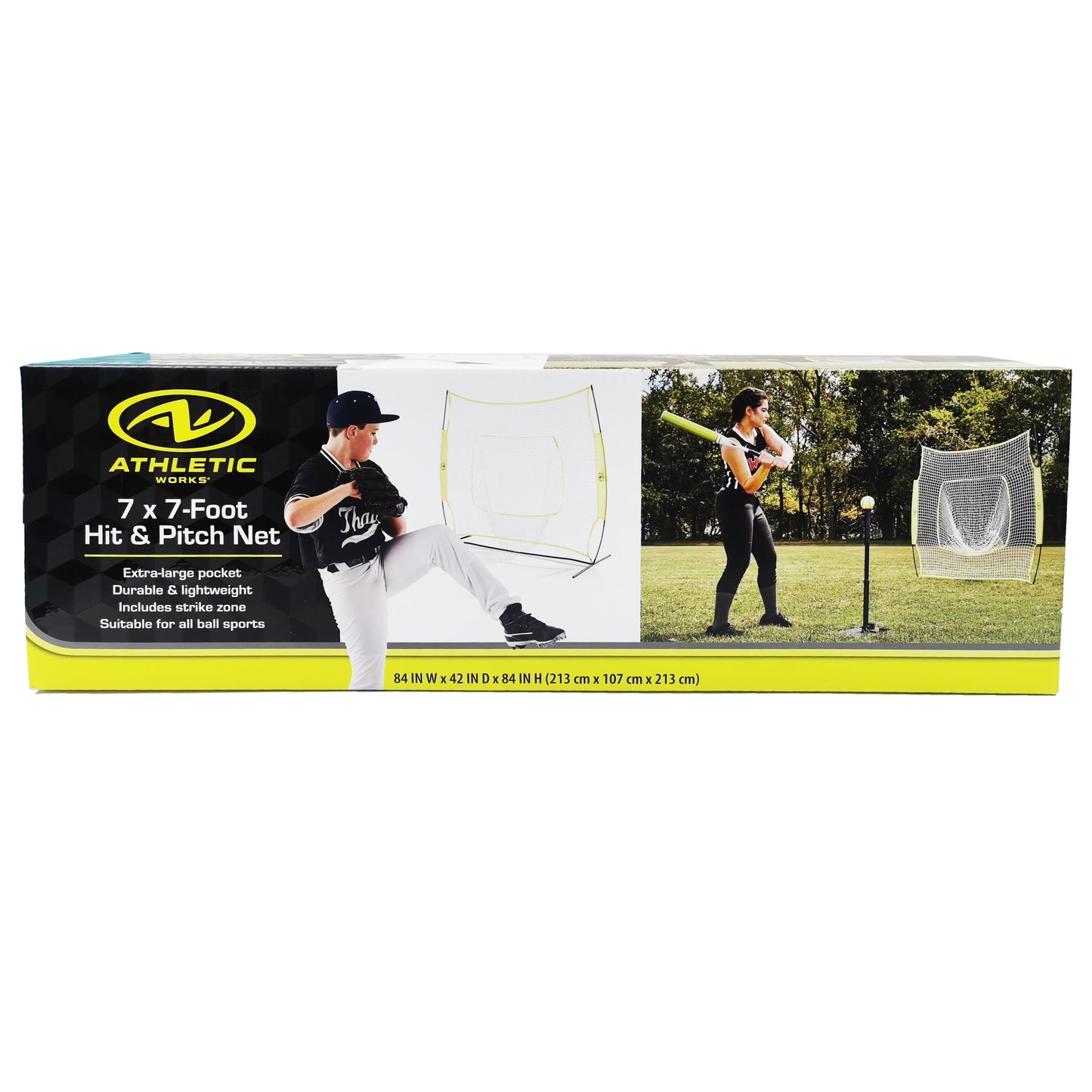 7Ft X 7Ft Hit Pitch Training Net for Baseball Softball Protective Screens, New, 11.02Lb