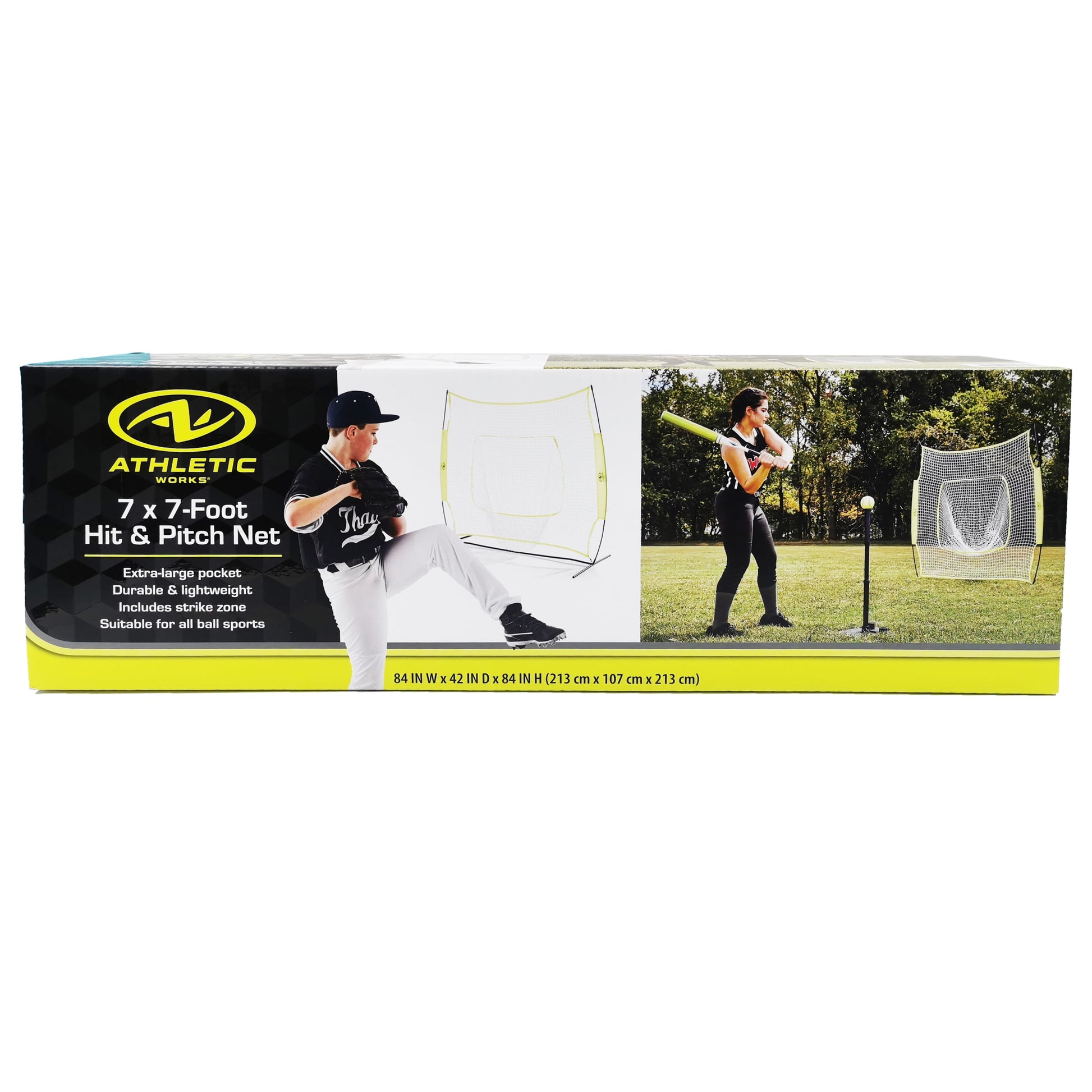 7Ft X 7Ft Hit Pitch Training Net for Baseball Softball Protective Screens, New, 11.02Lb