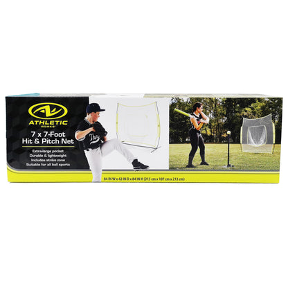 7Ft X 7Ft Hit Pitch Training Net for Baseball Softball Protective Screens, New, 11.02Lb