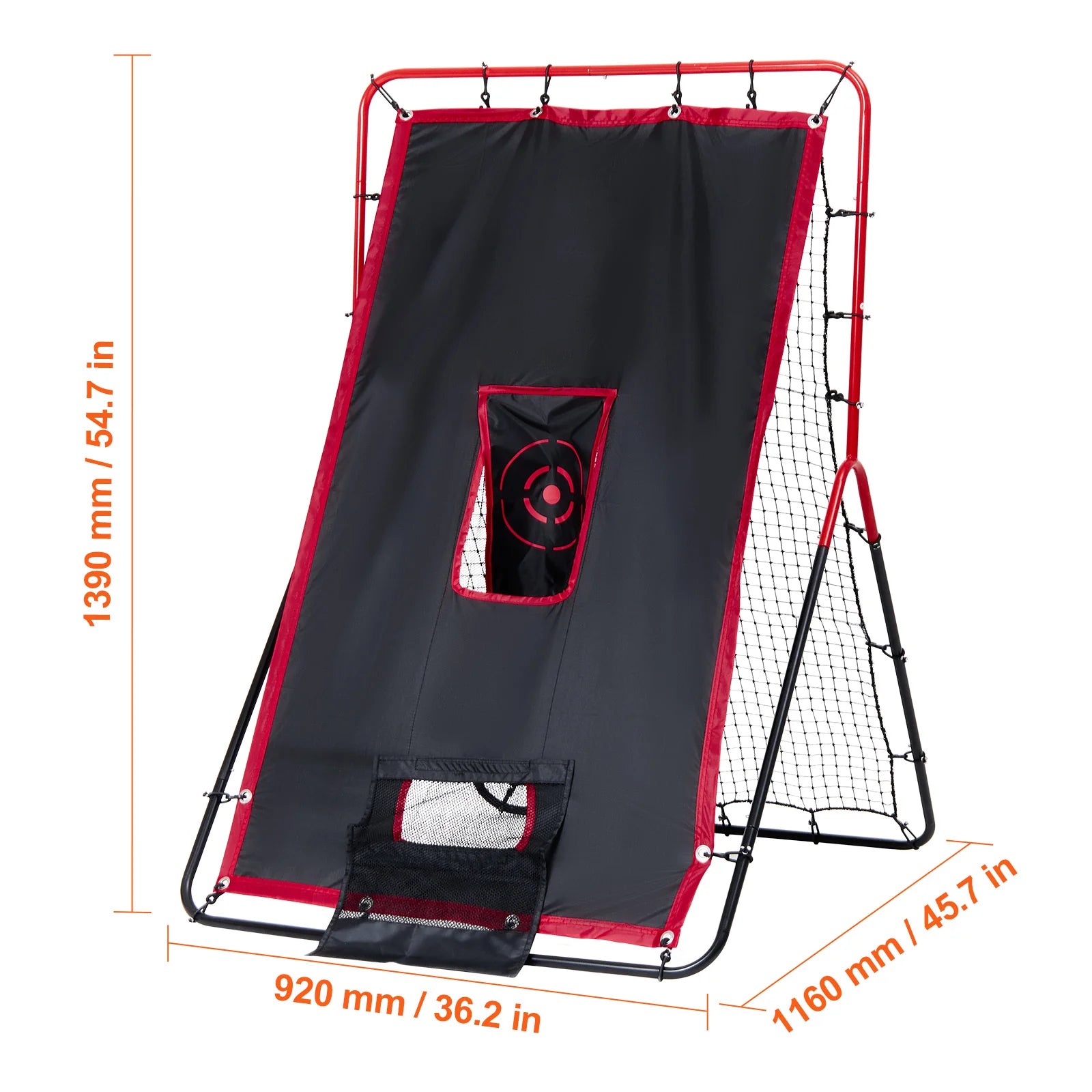 Baseball and Softball Rebounder Net, 3.5 X 4.5 Ft 2-In-1 Switch Hitter Pitch Trainer, Pitchback Baseball Pitching Return Trainer Nest, Bounce Back Net for Fielding/Throwing Practice
