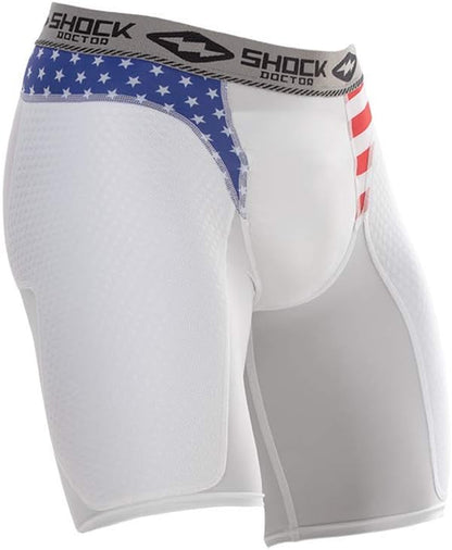 Compression Sliding Padded Shorts with Cup Pocket (Cup NOT Included). Baseball/Softball