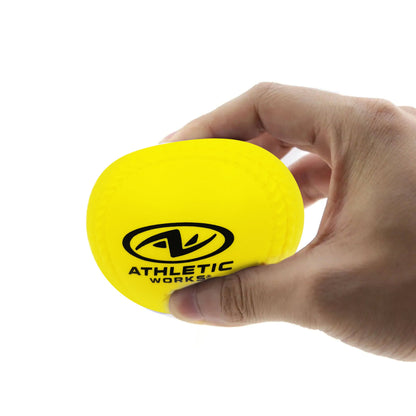 9 In. Practice Foam Baseballs with Carrying Bag, Yellow, 6 Pack, 1.5 Oz