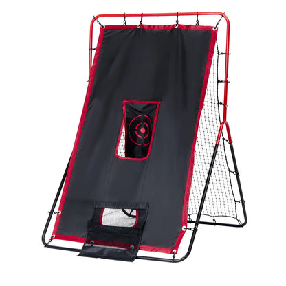 Baseball and Softball Rebounder Net, 3.5 X 4.5 Ft 2-In-1 Switch Hitter Pitch Trainer, Pitchback Baseball Pitching Return Trainer Nest, Bounce Back Net for Fielding/Throwing Practice