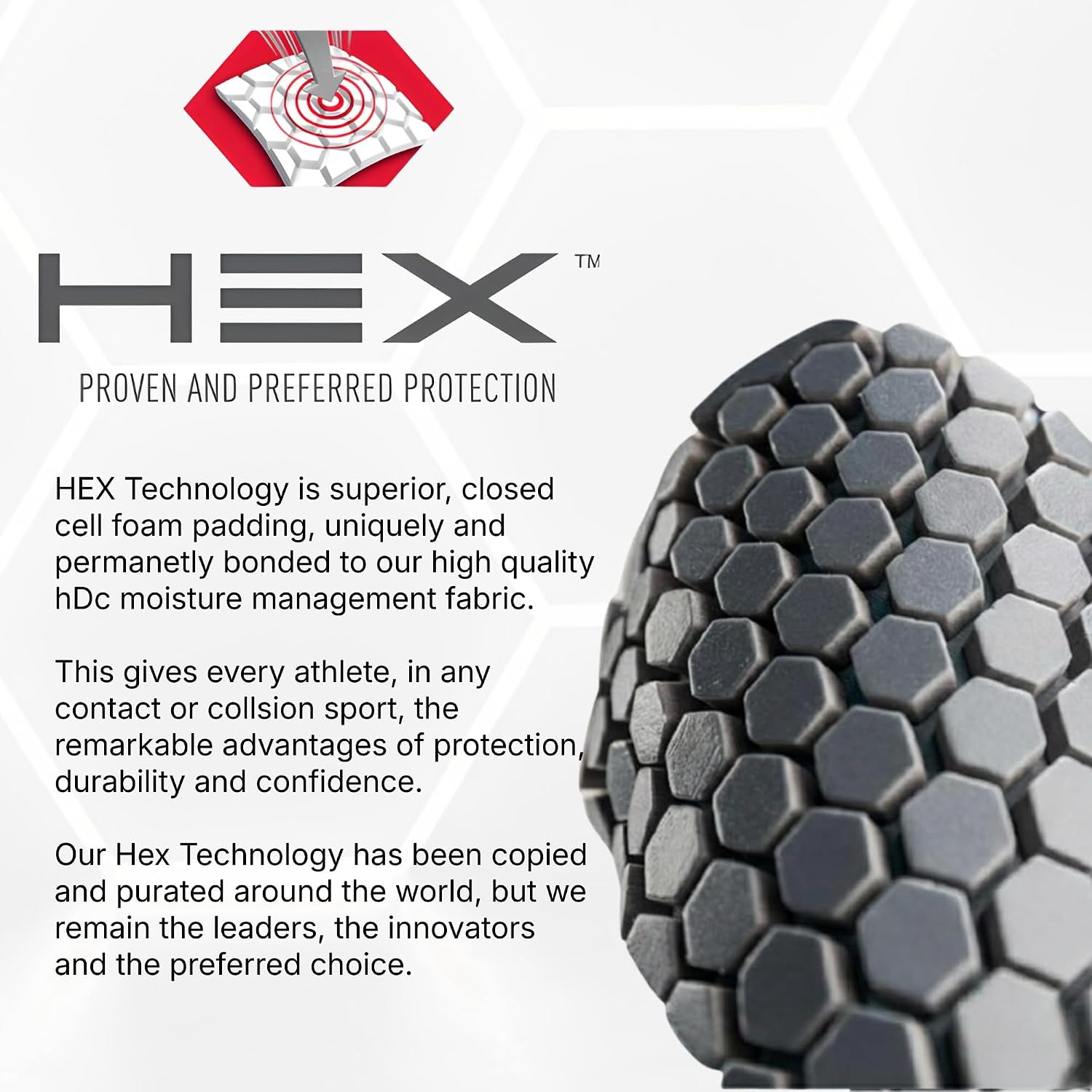HEX Chest Protector Shirt Heart Guard Sternum Compression Padded Shirt for Football, Lacrosse, Softball Rugby - Youth