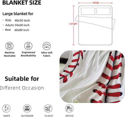 Baseball Blanket Baseball Gifts for Boys Girls 8-12 Team Coach Gifts Fleece Throw Blanket Birthday (40"X50", Baseball)